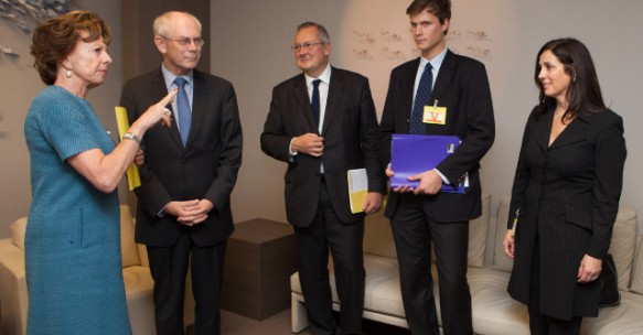 Joanna Shields, CEO of Tech City Investment Organisation, Herman van Rompuy and Neelie Kroes