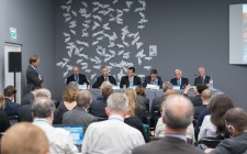 Carlos Moedas, 3rd on the right, at the EU's COP21 event on R&I